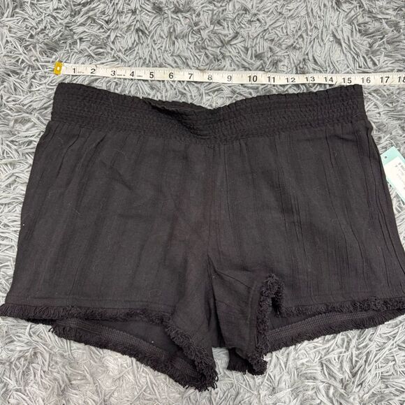 Kut from the Kloth Celeste Pull On Fray Hem Black Shorts Size 6 NWT - Picture 6 of 8